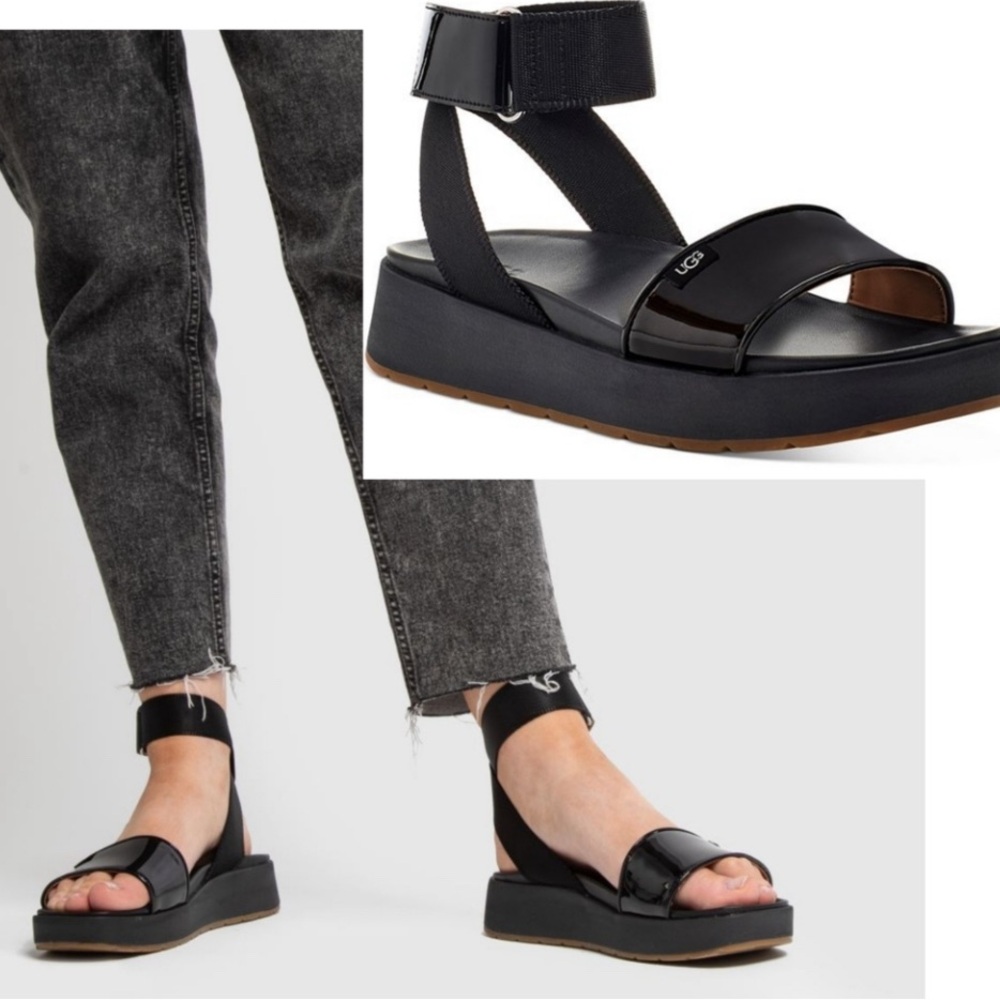 UGG Lenox sandals size US 8,5 platform patent leather super comfortable